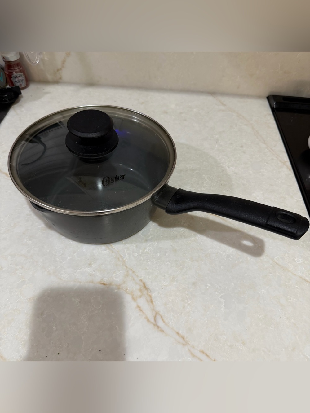 Oster 2.6 Qt Aluminum Nonstick Saucepan in Black